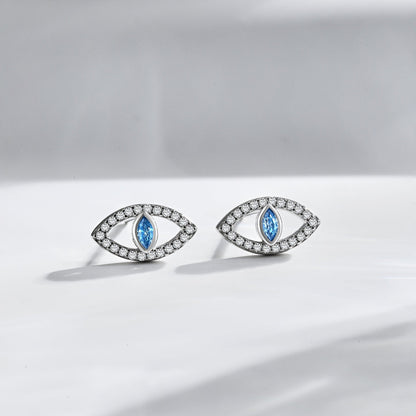 [LUCKY LOVE]Blue Devil Eyes Hollow Stud Earrings