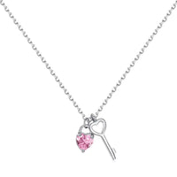 [LUCKY LOVE]Unique Heart Shape Key Pendent Necklace