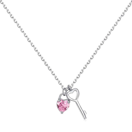 [LUCKY LOVE]Unique Heart Shape Key Pendent Necklace