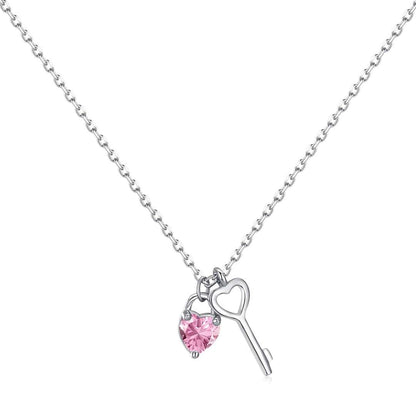[LUCKY LOVE]Unique Heart Shape Key Pendent Necklace