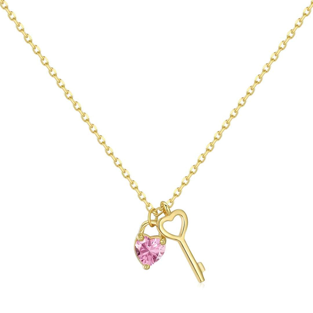 [LUCKY LOVE]Unique Heart Shape Key Pendent Necklace