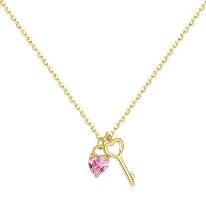 [LUCKY LOVE]Unique Heart Shape Key Pendent Necklace