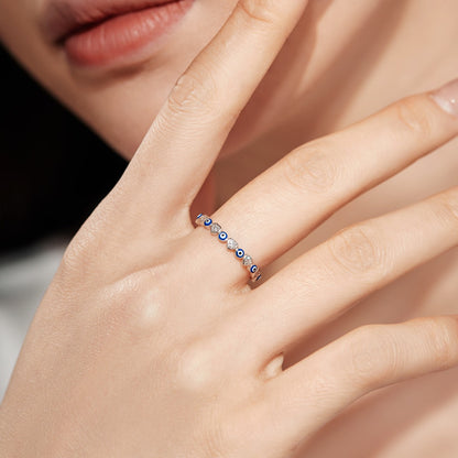 [LUCKY LOVE]Radiant Colorful Round Shape Daily Ring