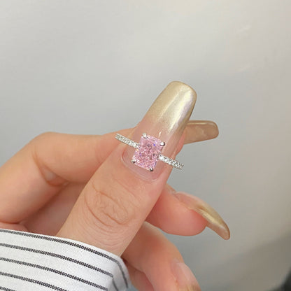 [LUCKY LOVE]2.0 Carat Dazzling Sparkling Radiant Cut Party Ring