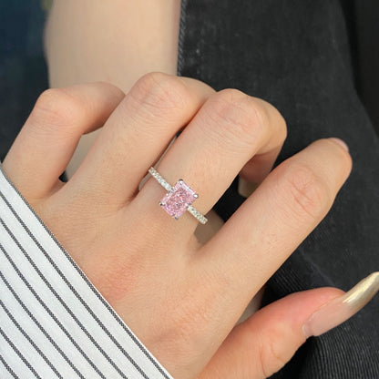 [LUCKY LOVE]2.0 Carat Dazzling Sparkling Radiant Cut Party Ring