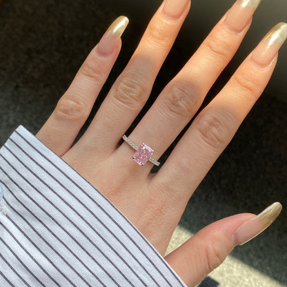 [LUCKY LOVE]2.0 Carat Dazzling Sparkling Radiant Cut Party Ring