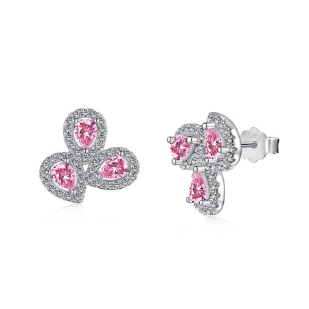 [LUCKY LOVE]Ornate Flower Shape Pear Cut Lover Earrings