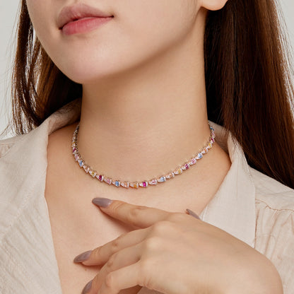 [LUCKY LOVE]Radiant Colorful Rainbow Necklace