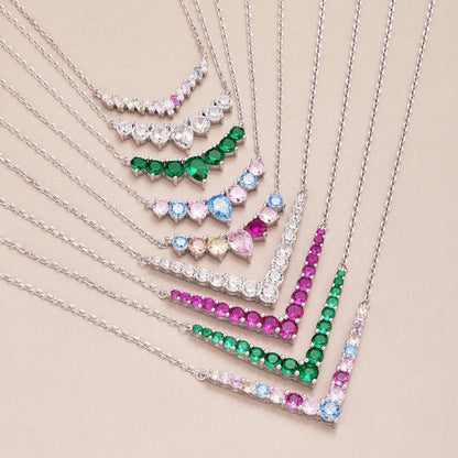[LUCKY LOVE]Dainty Colorful Heart Necklace