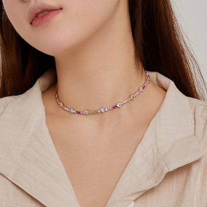 [LUCKY LOVE]Delicate Colorful Rainbow Tennis Chain
