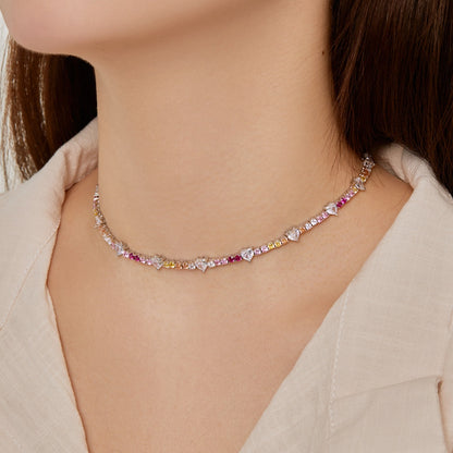 [LUCKY LOVE]Delicate Colorful Rainbow Tennis Chain