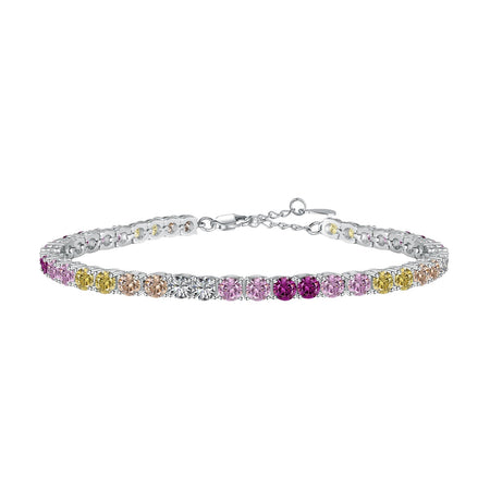 [LUCKY LOVE]Radiant Colorful Round Cut Tennis Bracelet