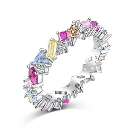 [LUCKY LOVE]Dazzling Polychromatic Multi cut Daily Ring