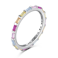 [LUCKY LOVE]Exquisite Multicolored Emerald Cut Daily Ring