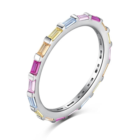 [LUCKY LOVE]Exquisite Multicolored Emerald Cut Daily Ring