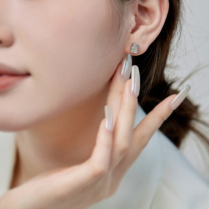 [LUCKY LOVE]Radiant Luxurious Princess Cut Daily Earrings