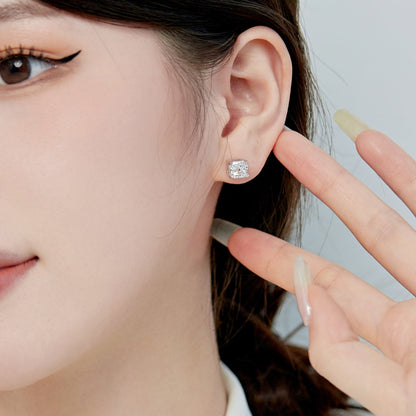 [LUCKY LOVE]1.0 Carat Radiant Princess Cut Wedding Earrings