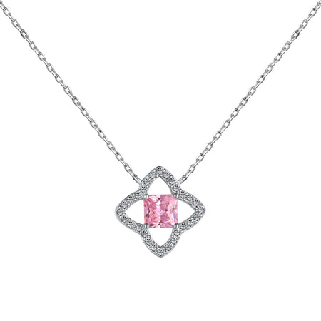 [LUCKY LOVE]Exquisite Flower Shape Princess Cut Necklace