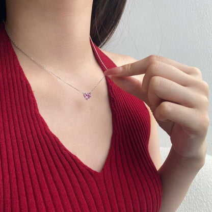 [LUCKY LOVE]6.0 carat Radiant Heart Shape Necklace