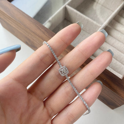 [LUCKY LOVE]Luxurious Dazzling Square Shape Banquet Bracelet