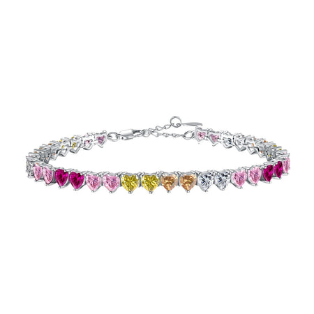 [LUCKY LOVE]Luxurious Colorful Romantic Heart Shape Lover Bracelet