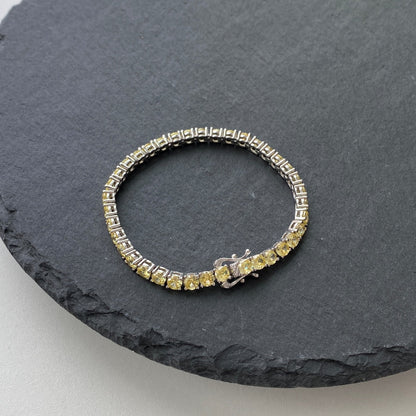 [LUCKY LOVE]Ornate Dazzling Round Cut Tennis Bracelet