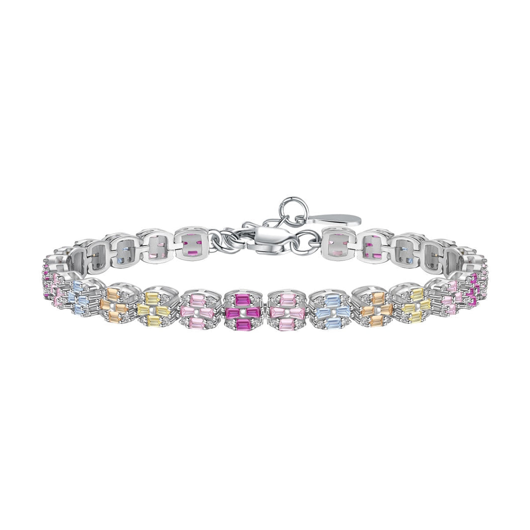 [LUCKY LOVE]Delicate Colorful Emerald Cut Daily Bracelet