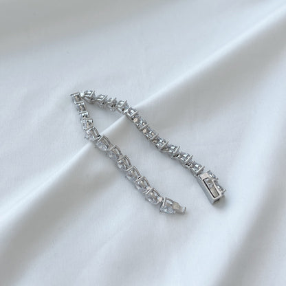 [LUCKY LOVE]0.75 Carat Elegant Romantic Heart Shape Lover Bracelet