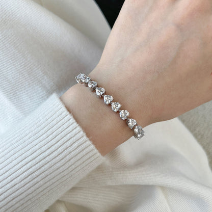 [LUCKY LOVE]0.75 Carat Elegant Romantic Heart Shape Lover Bracelet
