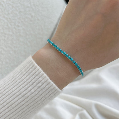 [LUCKY LOVE]Dainty Charming Round Cut Tennis Bracelet