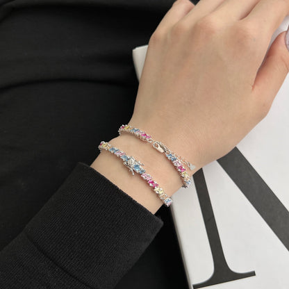 [LUCKY LOVE]Ornate Sparkling Multi Cut Party Bracelet