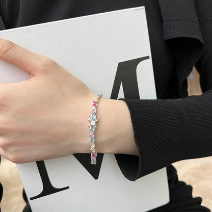 [LUCKY LOVE]Ornate Sparkling Multi Cut Party Bracelet