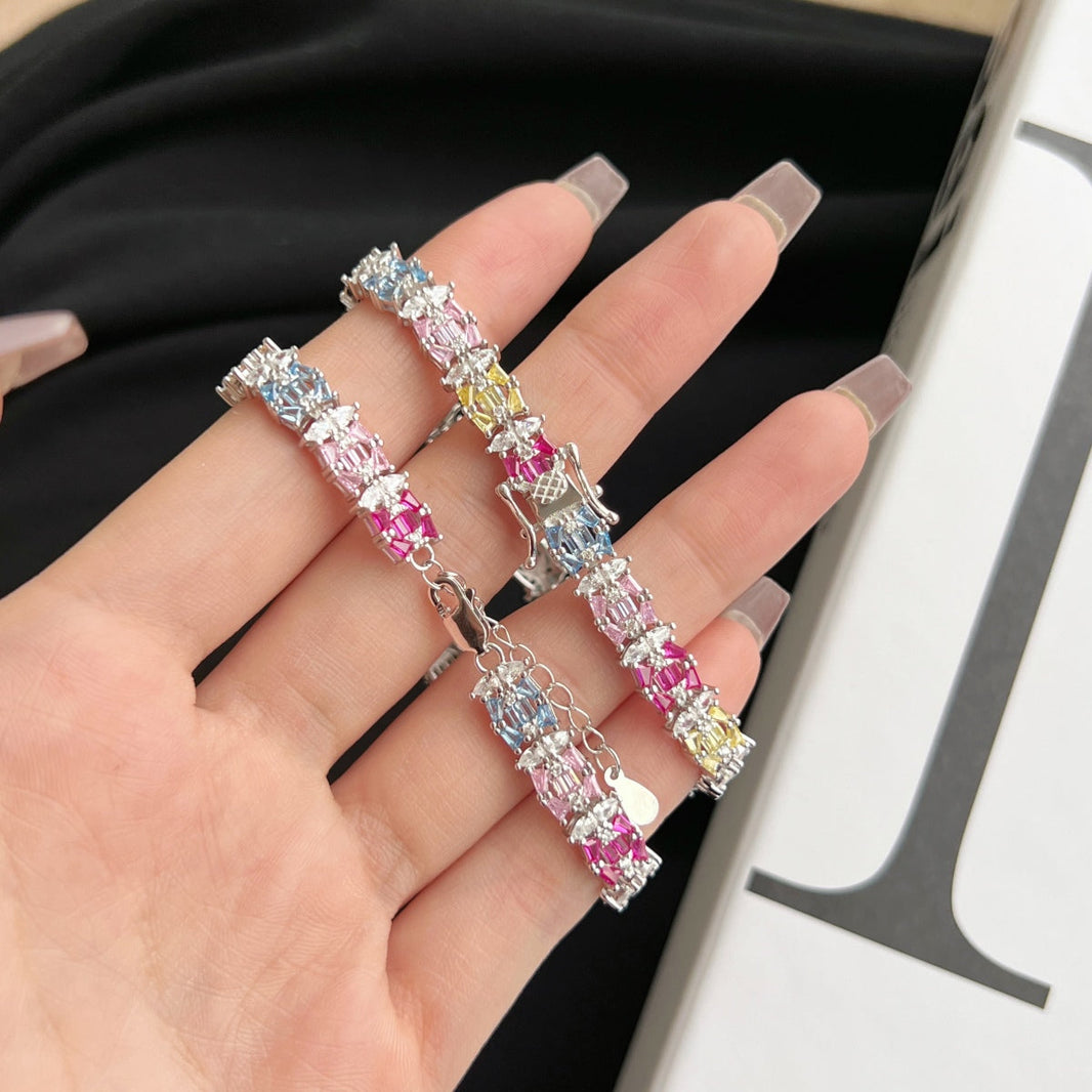 [LUCKY LOVE]Delicate Colorful Multi Cut Party Bracelet