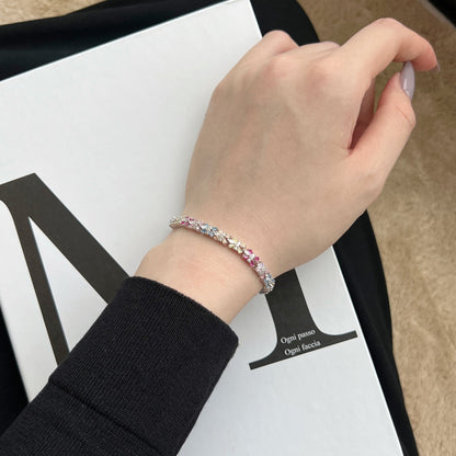 [LUCKY LOVE]Radiant Colorful Emerald Cut Party Bracelet