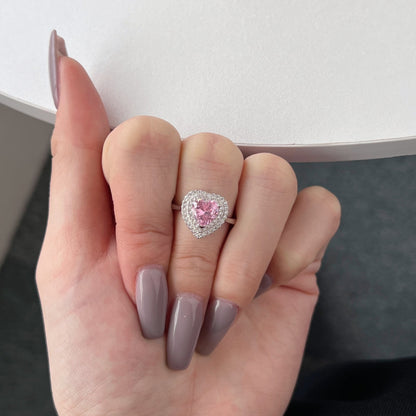 [LUCKY LOVE]Delicate Ebullient Heart Shape Wedding Ring