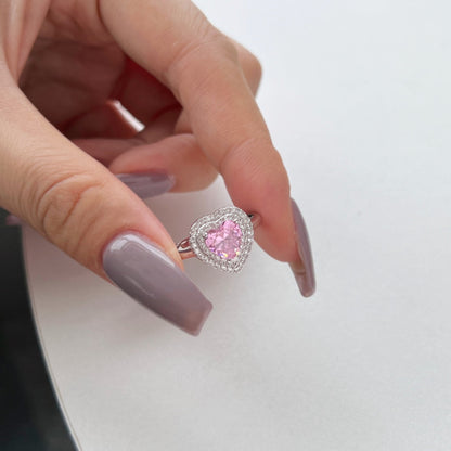 [LUCKY LOVE]Delicate Ebullient Heart Shape Wedding Ring