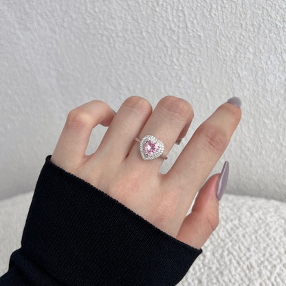 [LUCKY LOVE]Delicate Ebullient Heart Shape Wedding Ring