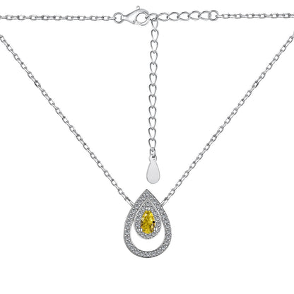 [LUCKY LOVE]Sparkling Pear Cut Necklace