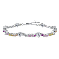 [LUCKY LOVE]Romantic Heart Shape Round Cut Lover Bracelet
