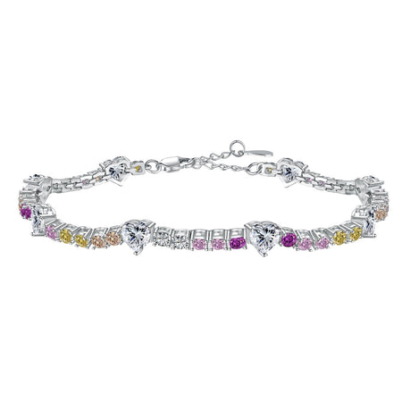 [LUCKY LOVE]Romantic Heart Shape Round Cut Lover Bracelet
