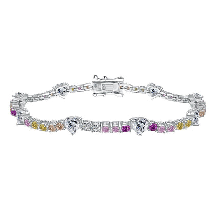 [LUCKY LOVE]Romantic Heart Shape Round Cut Lover Bracelet