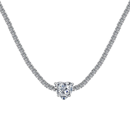 [LUCKY LOVE]2.0 Carat Sparkling Tennis Heart Cut Necklace