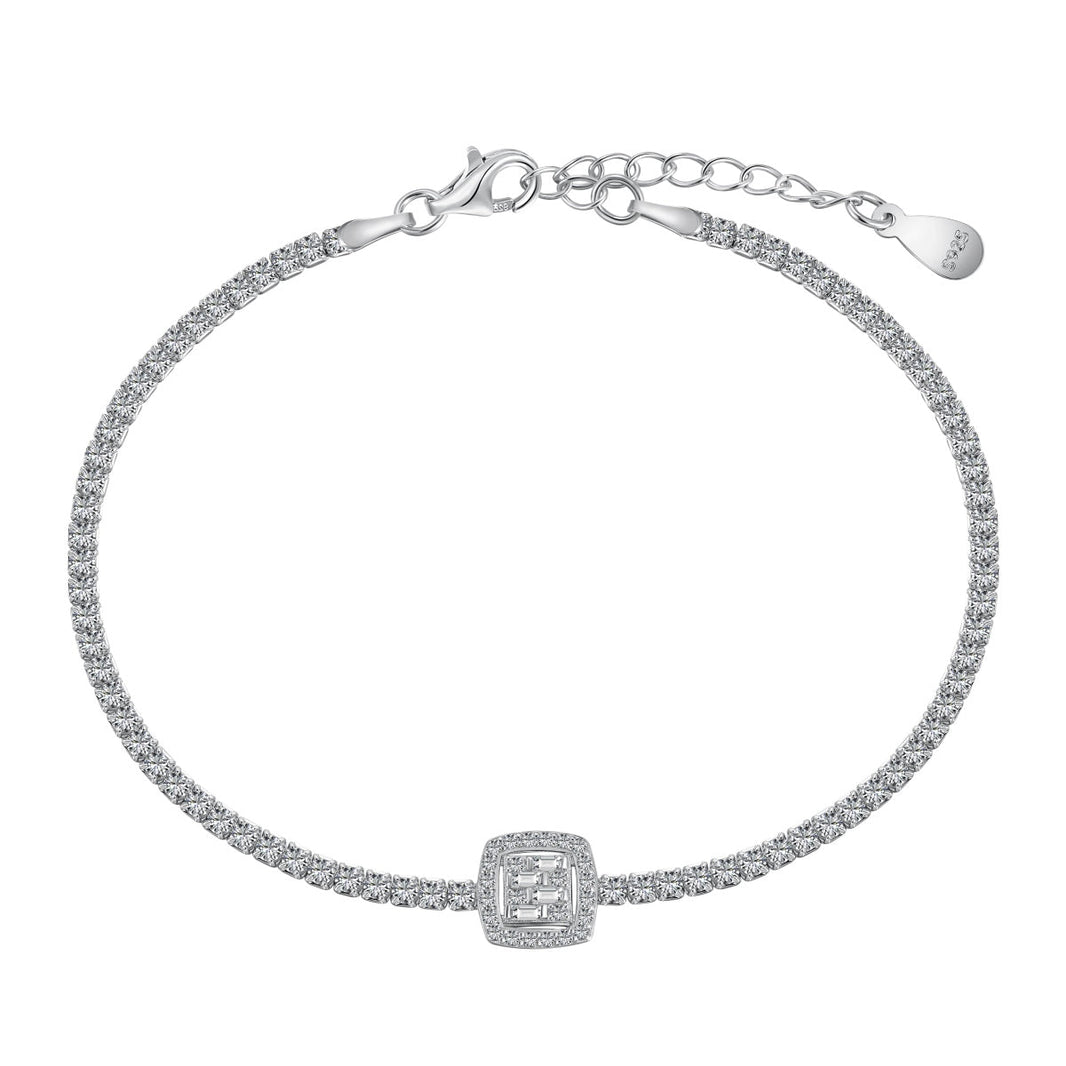 [LUCKY LOVE]Luxurious Dazzling Square Shape Banquet Bracelet