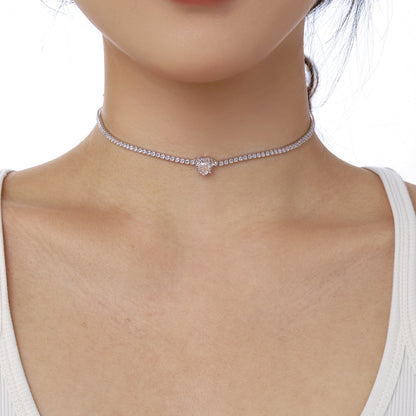[LUCKY LOVE]2.0 Carat Sparkling Tennis Heart Cut Necklace