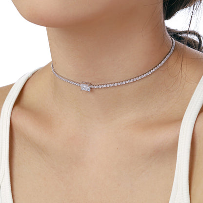 [LUCKY LOVE]2.0 carat Ornate Emerald Cut Necklace