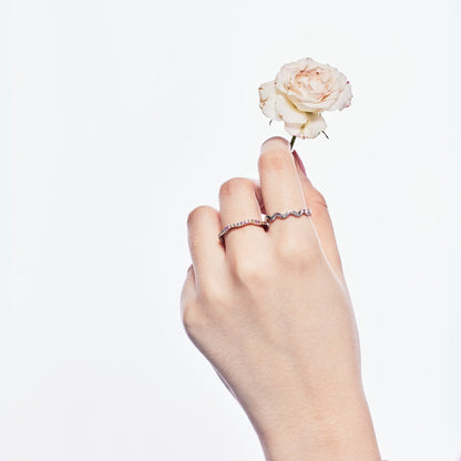 [LUCKY LOVE]Dainty Colorful Round Cut Party Ring