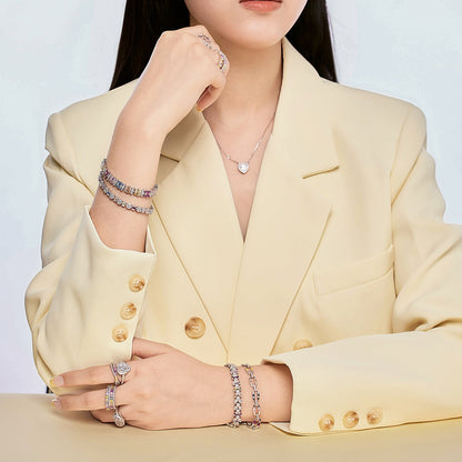[LUCKY LOVE]Delicate Colorful Multi Cut Party Bracelet