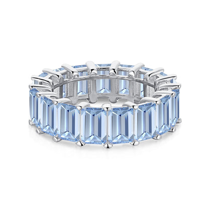 [LUCKY LOVE]0.75 Carat Elegant Emerald Cut Tennis Ring