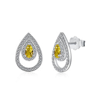 [LUCKY LOVE]Sparkling Delicate Water Drop Shape Daily Earrings