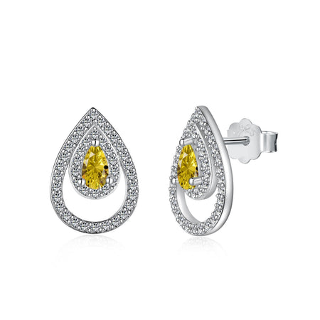 [LUCKY LOVE]Sparkling Delicate Water Drop Shape Daily Earrings